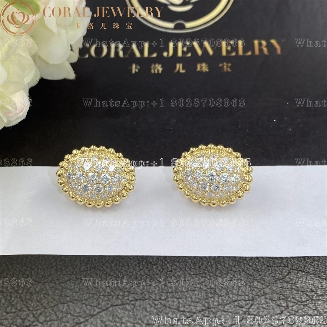 Van Cleef & Arpels Perlée diamonds pavé earrings 18K yellow gold, Diamond VCARP7UW00