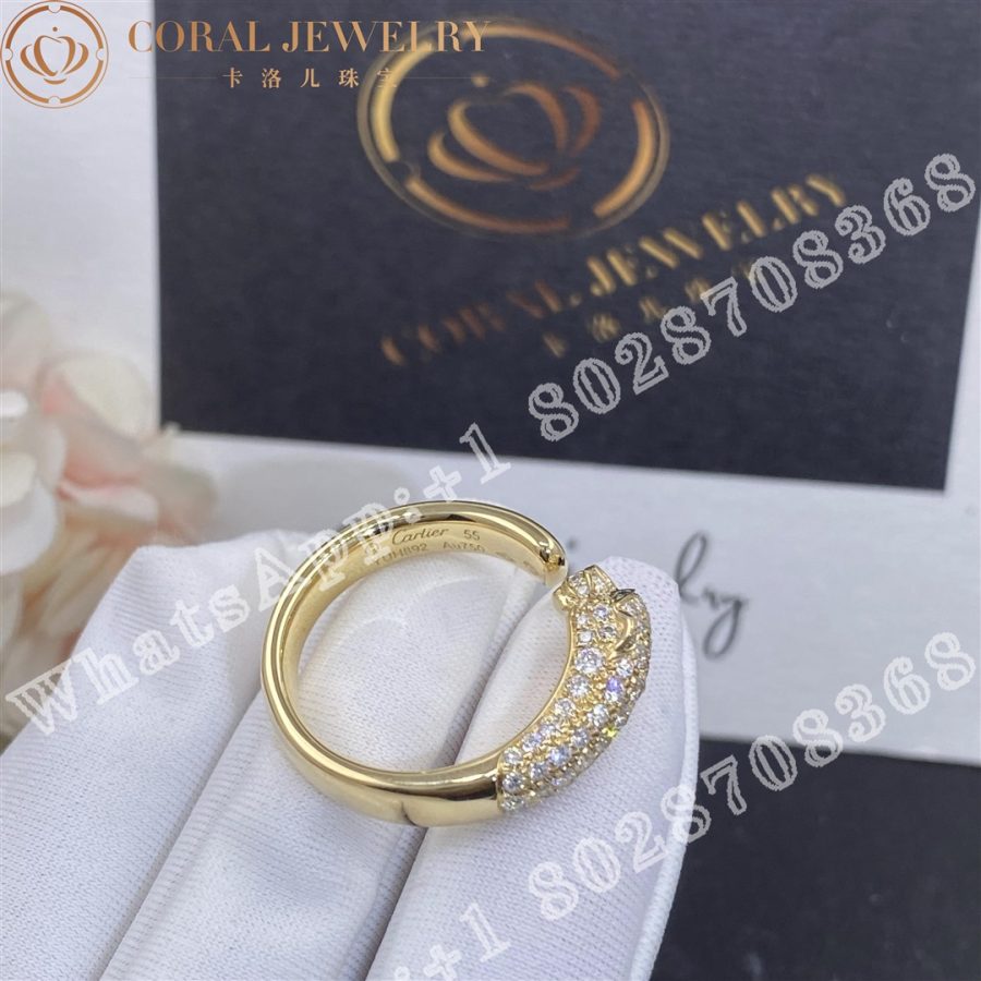 Cartier Panthere De Cartier Ring Yellow Gold Emeralds Onyx Diamonds Ref N4765800 Coral (2)