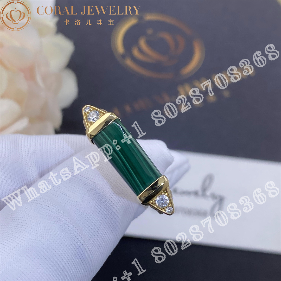 Cartier Les Berlingots De Cartier Ring Yellow Gold Malachite Diamond Ref B4235500 Coral (5)