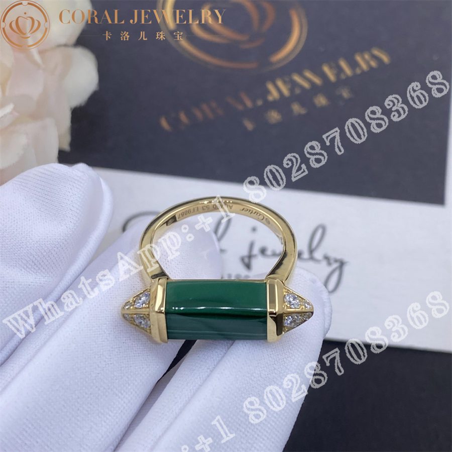 Cartier Les Berlingots De Cartier Ring Yellow Gold Malachite Diamond Ref B4235500 Coral (6)