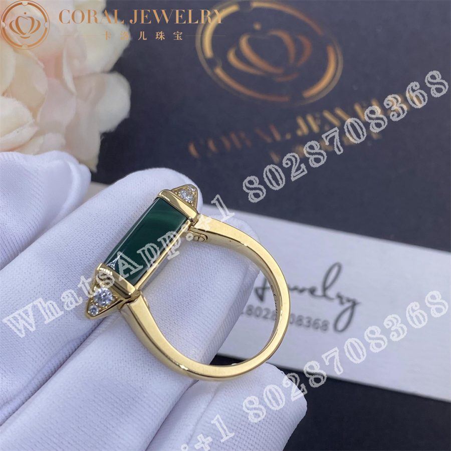 Cartier Les Berlingots De Cartier Ring Yellow Gold Malachite Diamond Ref B4235500 Coral (8)