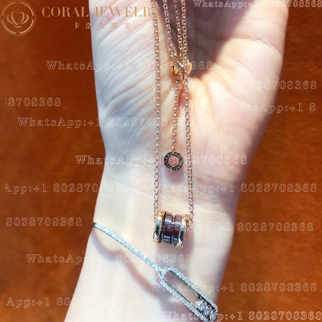 Bulgari B.zero1 pendant in 18 kt rose gold and cermet Ref.: 358379