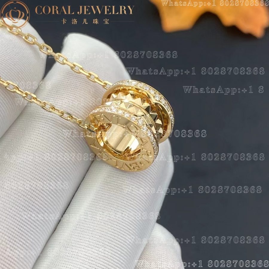 Bulgari B.zero1 Rock 18 kt yellow gold necklace with pavé diamonds Ref.: 357885