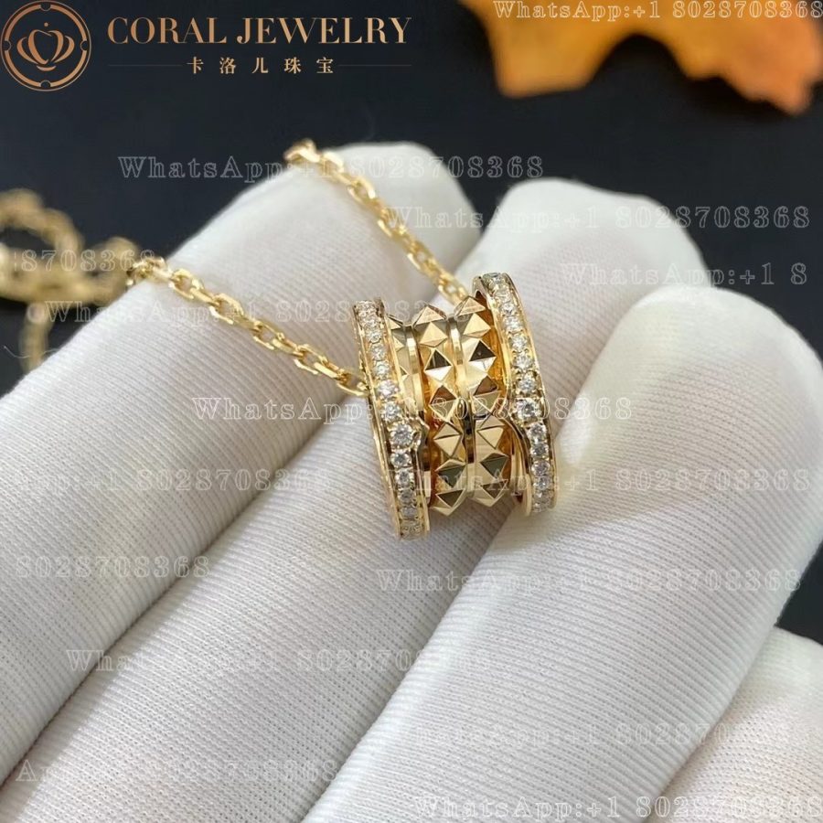 Bulgari B.zero1 Rock 18 kt yellow gold necklace with pavé diamonds Ref.: 357885