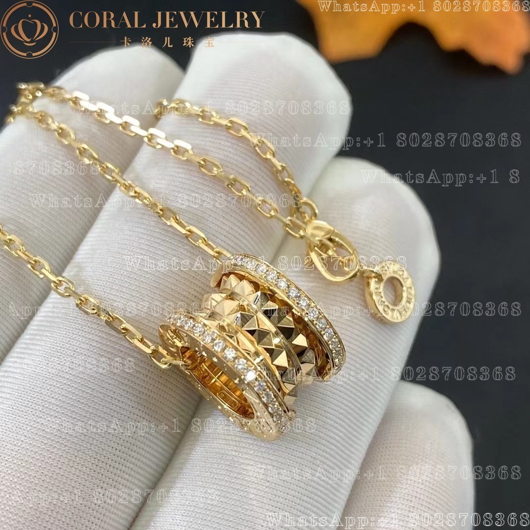 Bulgari B.zero1 Rock 18 kt yellow gold necklace with pavé diamonds Ref.: 357885