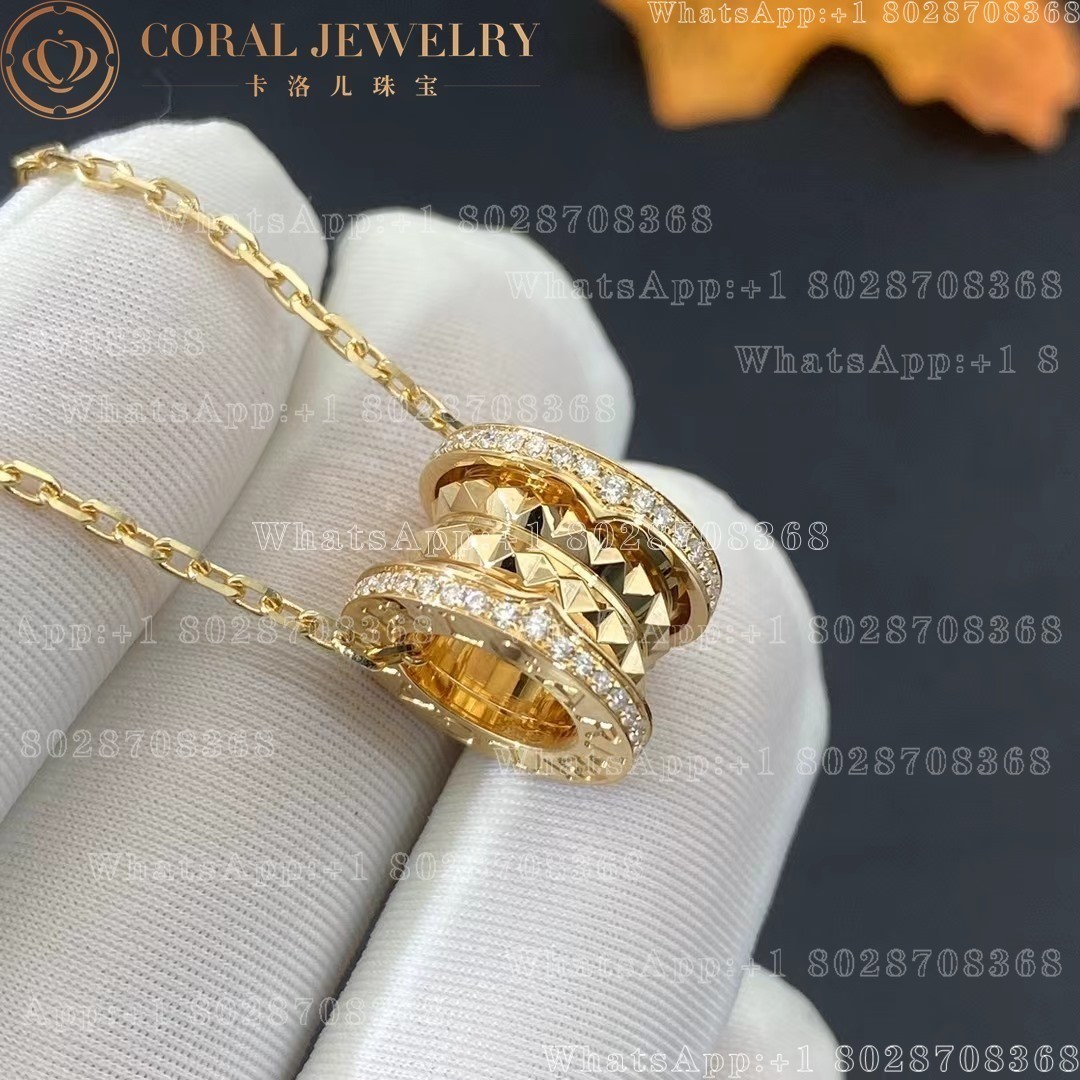 Bulgari B.zero1 Rock 18 kt yellow gold necklace with pavé diamonds Ref.: 357885