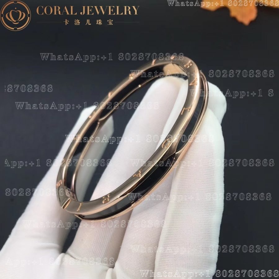 Bulgari B.zero1 bangle bracelet in 18 kt rose gold with black ceramic Ref.: 351415