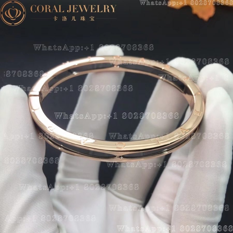 Bulgari B.zero1 bangle bracelet in 18 kt rose gold with black ceramic Ref.: 351415