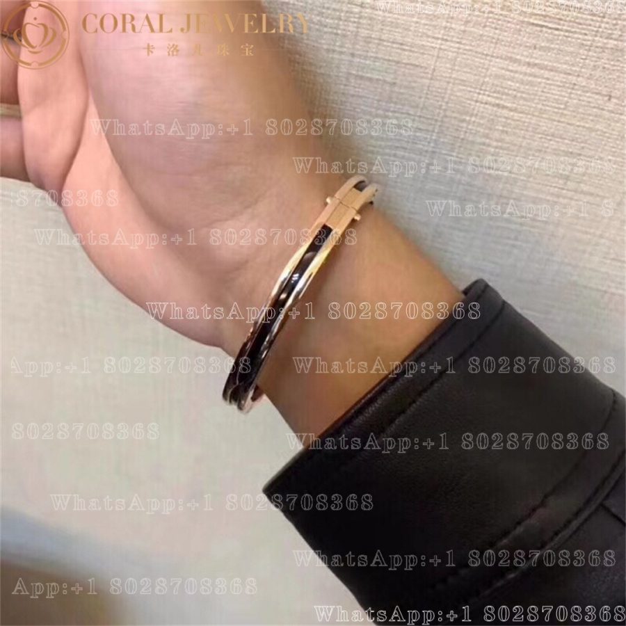 Bulgari B.zero1 bangle bracelet in 18 kt rose gold with black ceramic Ref.: 351415