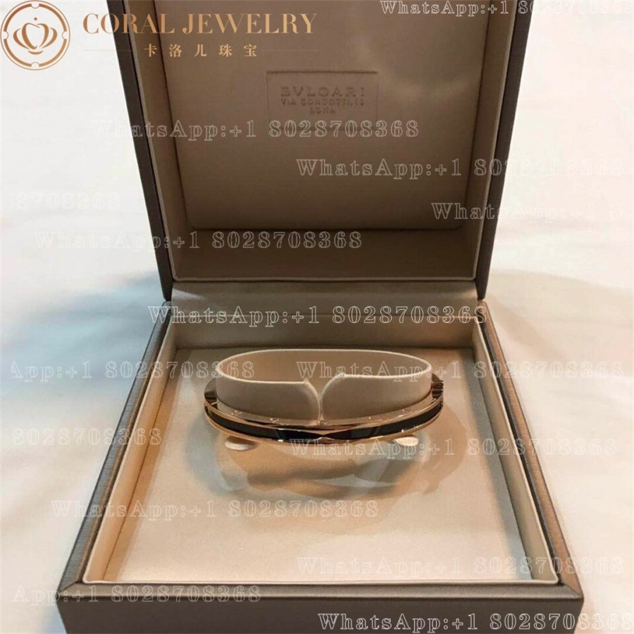 Bulgari B.zero1 bangle bracelet in 18 kt rose gold with black ceramic Ref.: 351415