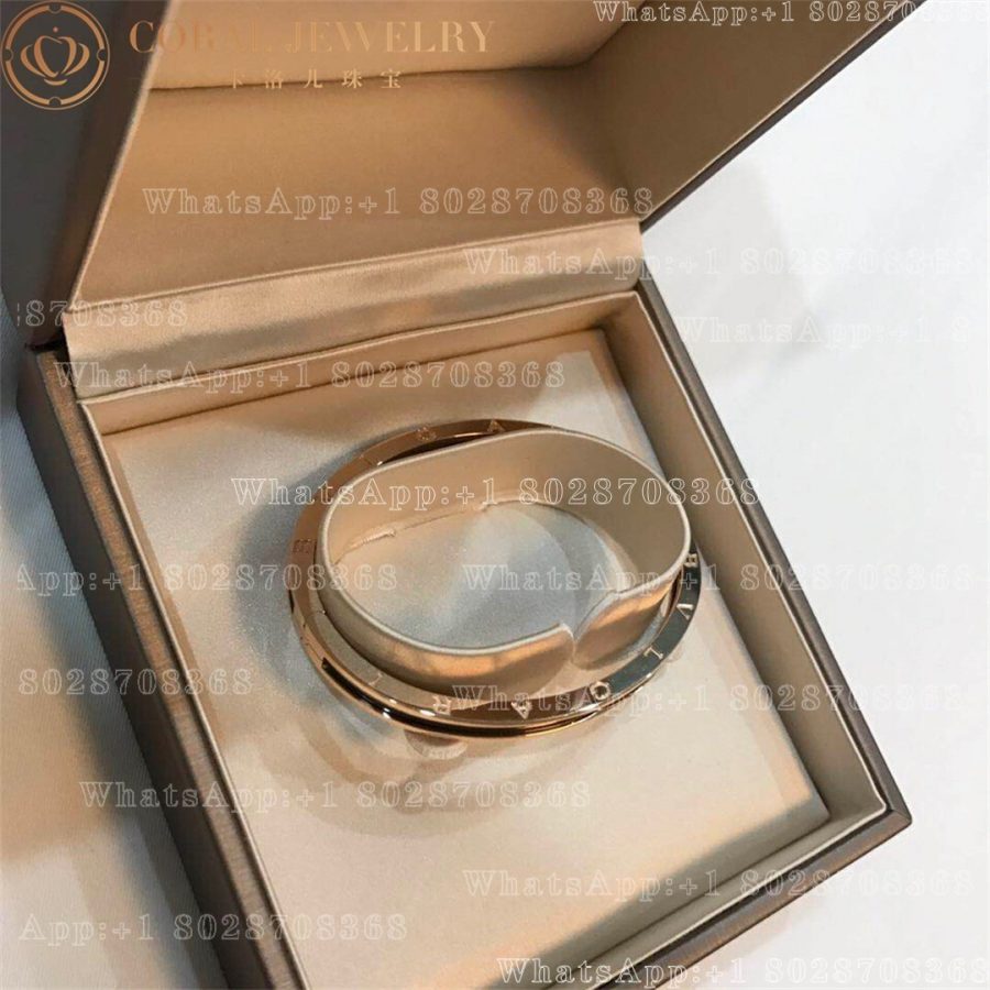 Bulgari B.zero1 bangle bracelet in 18 kt rose gold with black ceramic Ref.: 351415