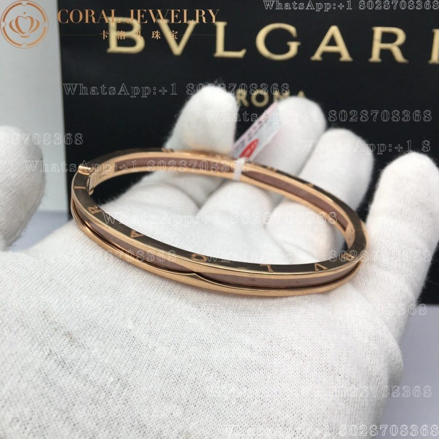 Bulgari B.zero1 bracelet in 18-carat pink gold and cermet BR857945