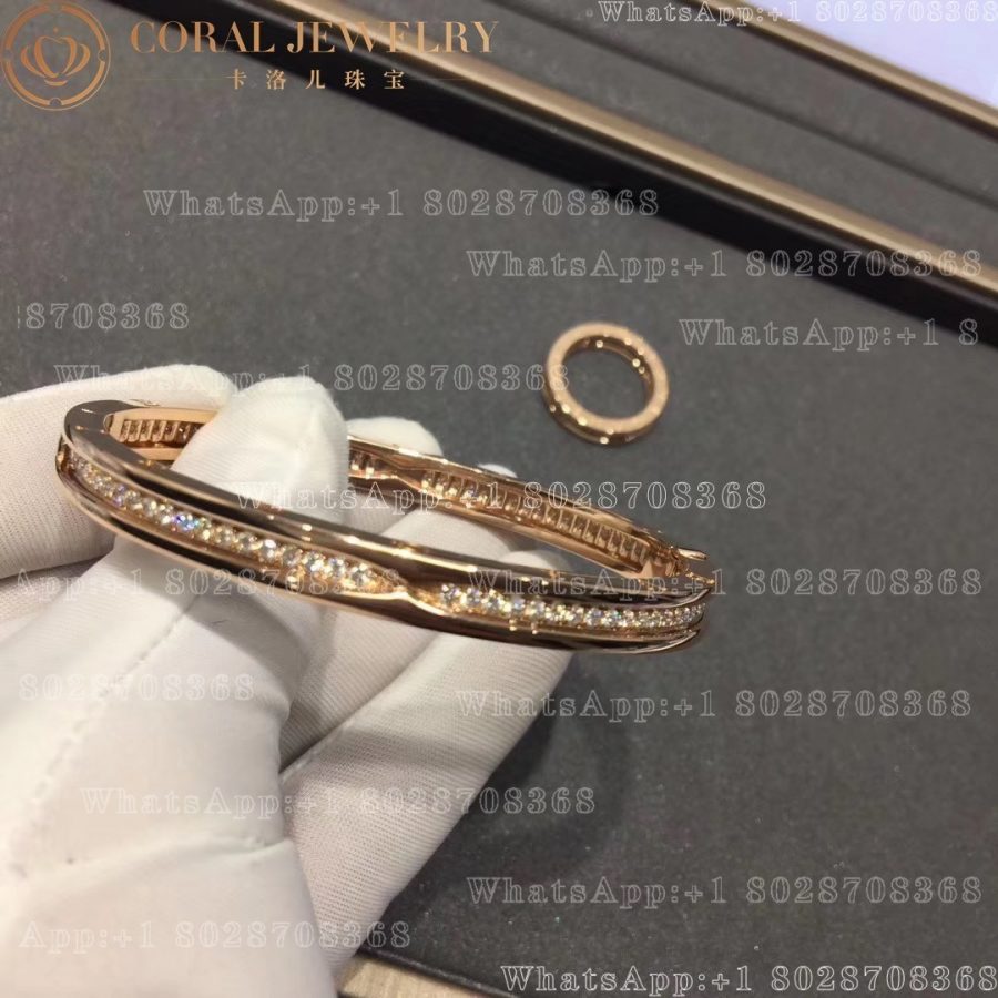 Bulgari B.zero1 bracelet in 18 kt rose gold with pavé diamonds Ref.: 357584