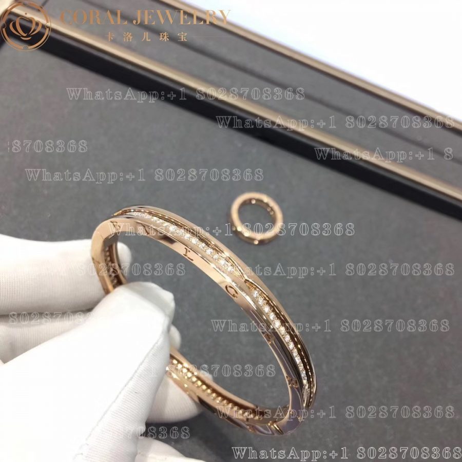 Bulgari B.zero1 bracelet in 18 kt rose gold with pavé diamonds Ref.: 357584