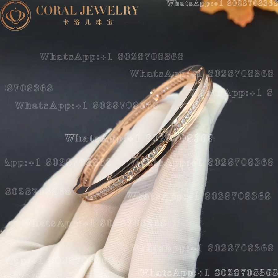 Bulgari B.zero1 bracelet in 18 kt rose gold with pavé diamonds Ref.: 357584