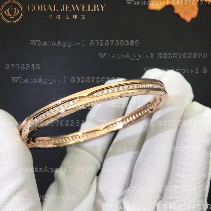 Bulgari B.zero1 bracelet in 18 kt rose gold with pavé diamonds Ref.: 357584