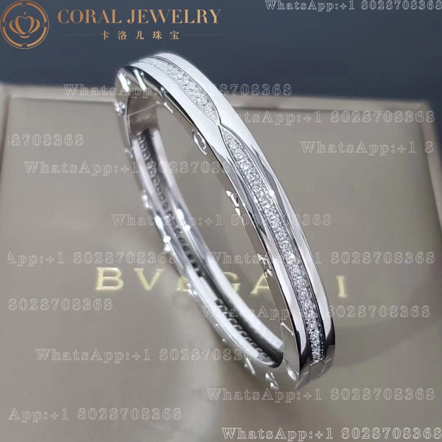 Bulgari B.zero1 bracelet in 18 kt white gold with pavé diamonds Ref.: BR855967