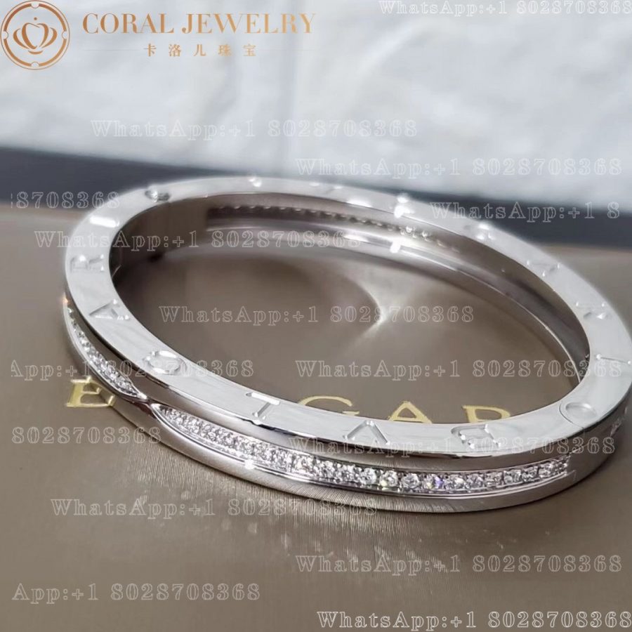 Bulgari B.zero1 bracelet in 18 kt white gold with pavé diamonds Ref.: BR855967