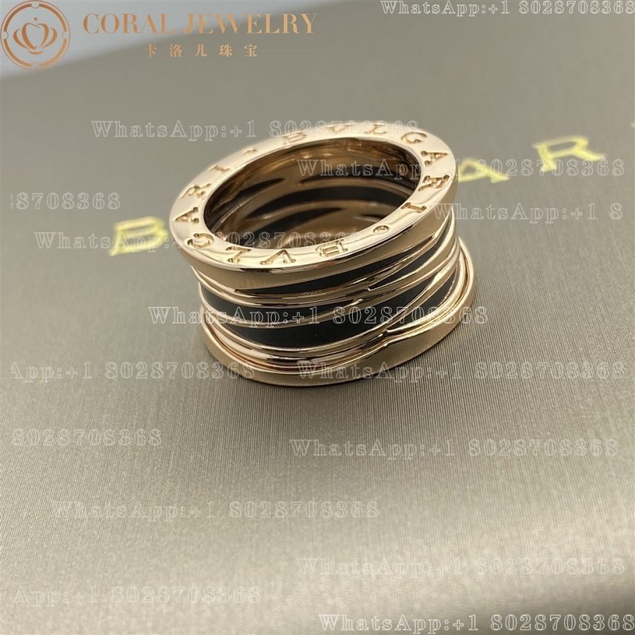 Bulgari B.zero1 Design Legend four-band ring in 18 kt rose gold and black ceramic Ref.: 356970