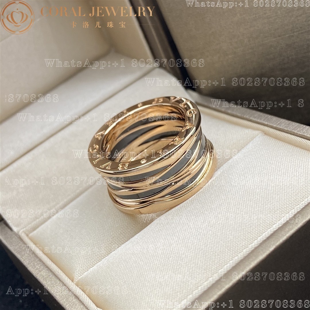 Bulgari B.zero1 Design Legend four-band ring in 18 kt rose gold and black ceramic Ref.: 356970