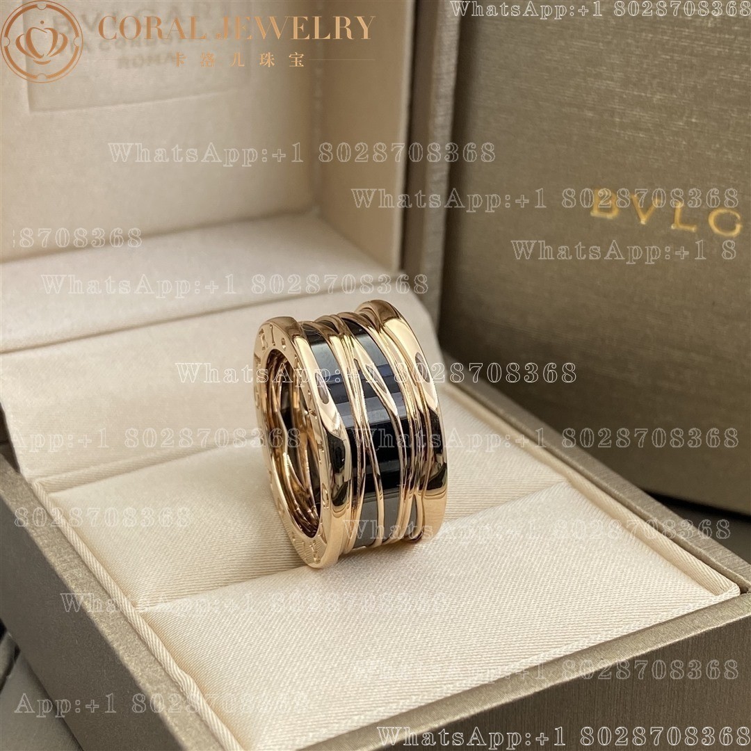 Bulgari B.zero1 Design Legend four-band ring in 18 kt rose gold and black ceramic Ref.: 356970