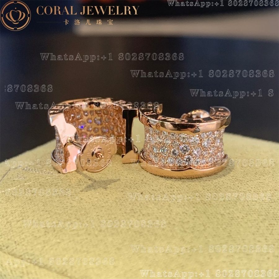 Bulgari B.Zero1 Earrings 18 Karat Rose Gold and Diamonds 347814 OR856238