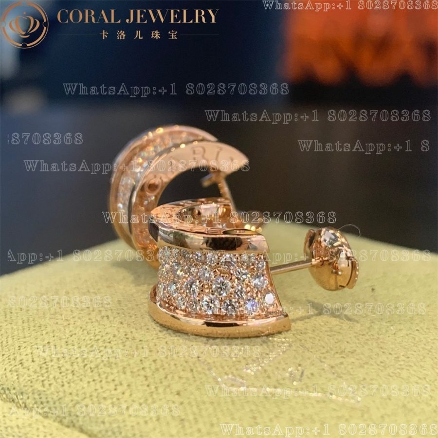 Bulgari B.Zero1 Earrings 18 Karat Rose Gold and Diamonds 347814 OR856238