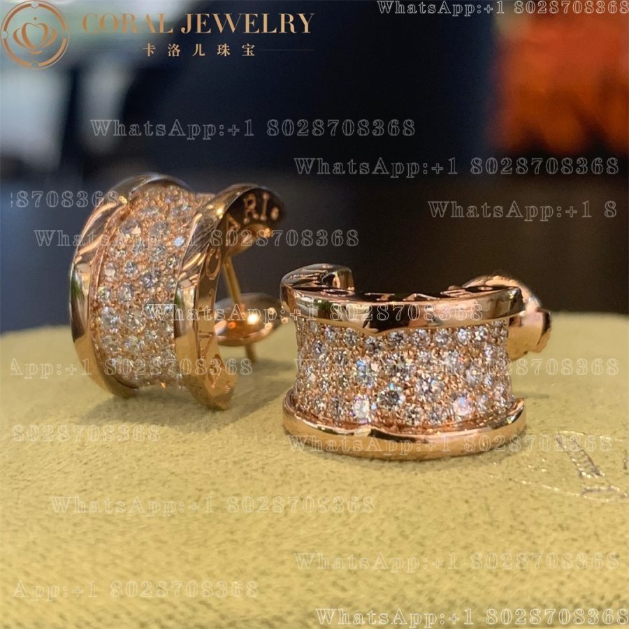 Bulgari B.Zero1 Earrings 18 Karat Rose Gold and Diamonds 347814 OR856238