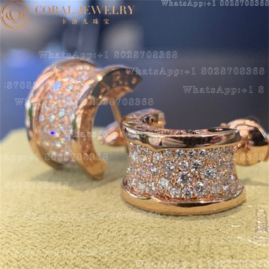 Bulgari B.Zero1 Earrings 18 Karat Rose Gold and Diamonds 347814 OR856238