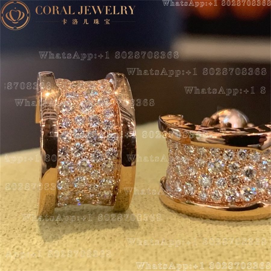 Bulgari B.Zero1 Earrings 18 Karat Rose Gold and Diamonds 347814 OR856238