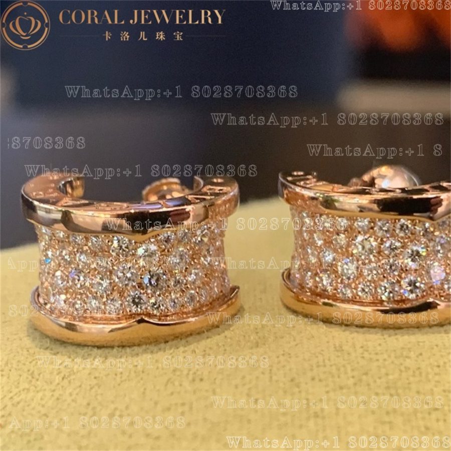 Bulgari B.Zero1 Earrings 18 Karat Rose Gold and Diamonds 347814 OR856238