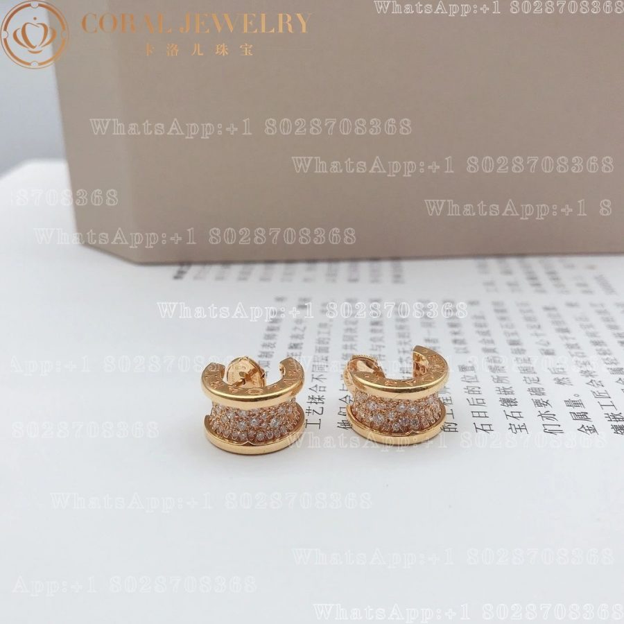 Bulgari B.Zero1 Earrings 18 Karat Rose Gold and Diamonds 347814 OR856238