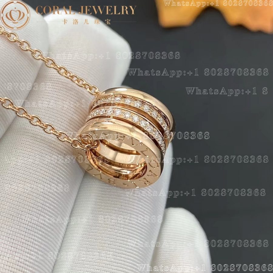 Bulgari B.zero1 pendant in 18 kt rose gold with pavé diamonds Ref.: 333956 CN851844