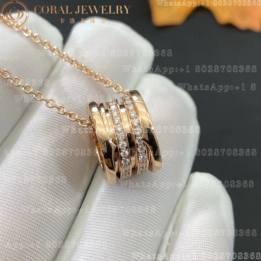 Bulgari B.zero1 pendant in 18 kt rose gold with pavé diamonds Ref.: 333956 CN851844