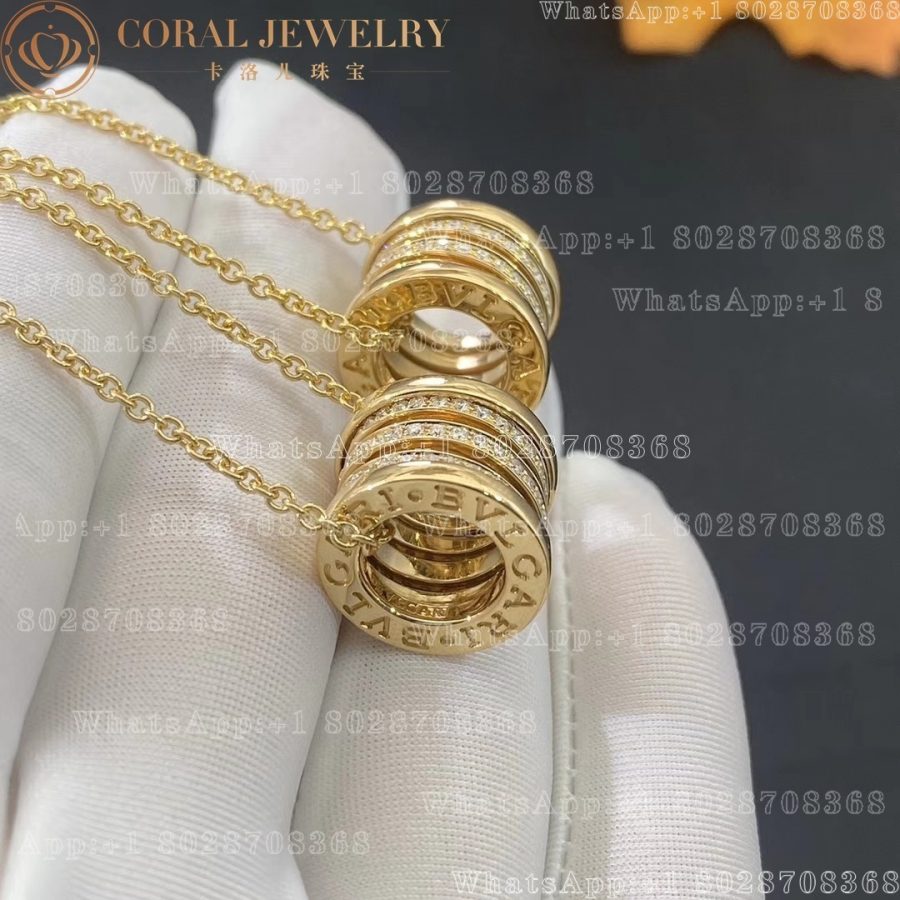 Bulgari B.zero1 pendant in 18 kt yellow gold with pavé diamonds Ref.: 333956 CN851844