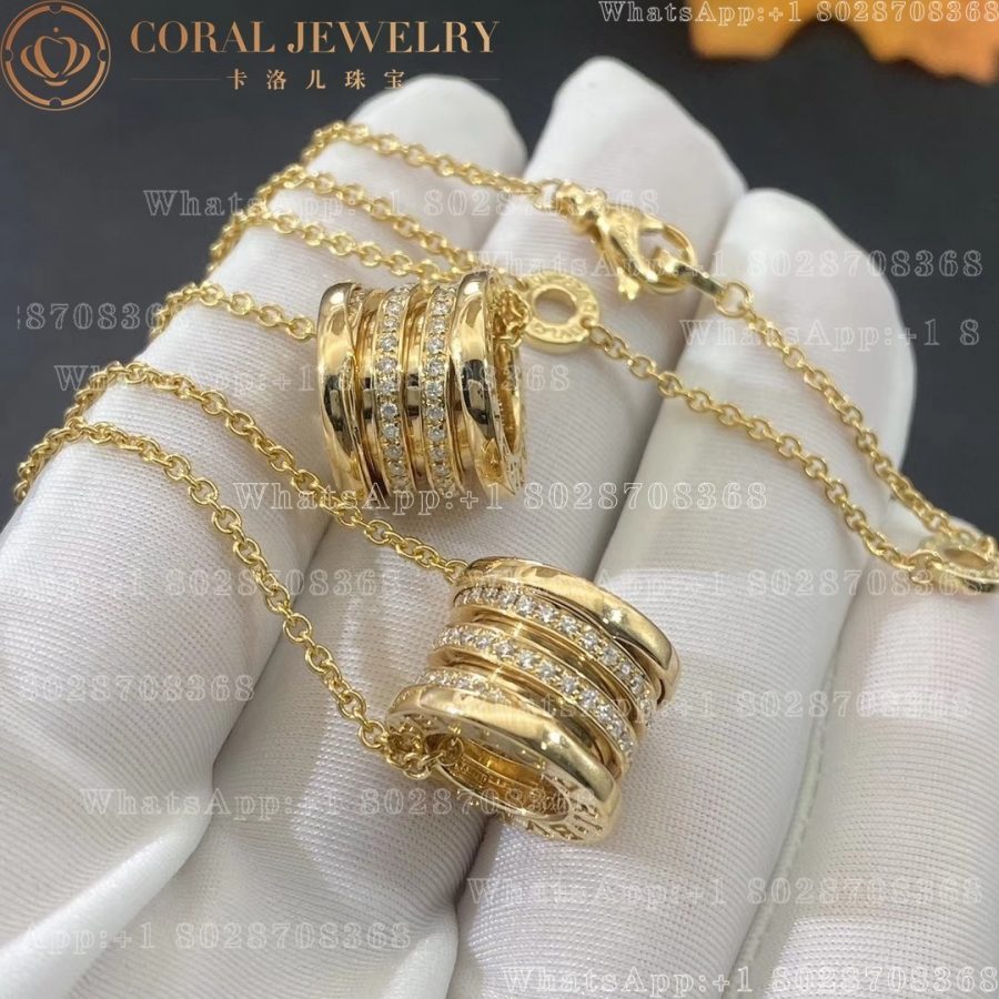 Bulgari B.zero1 pendant in 18 kt yellow gold with pavé diamonds Ref.: 333956 CN851844