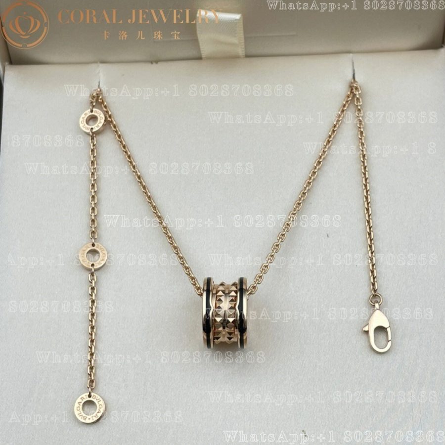 Bulgari B.zero1 Rock 18 kt rose gold necklace with black ceramic Ref.: 358054