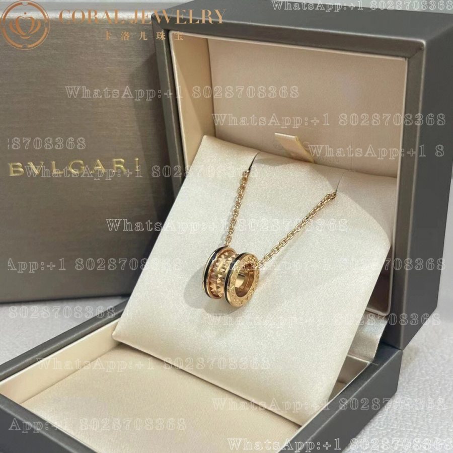 Bulgari B.zero1 Rock 18 kt rose gold necklace with black ceramic Ref.: 358054