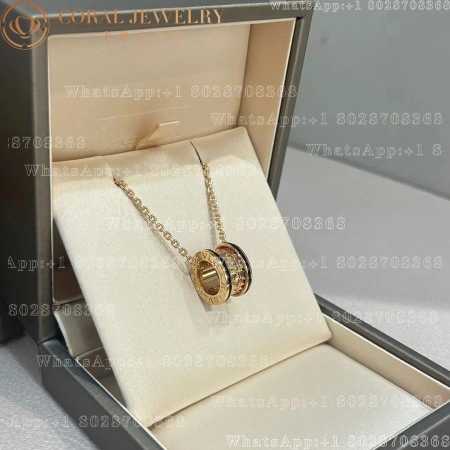 Bulgari B.zero1 Rock 18 kt rose gold necklace with black ceramic Ref.: 358054