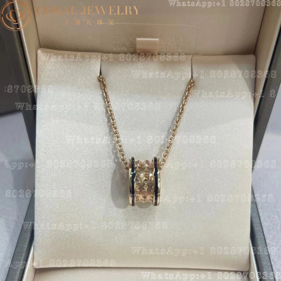 Bulgari B.zero1 Rock 18 kt rose gold necklace with black ceramic Ref.: 358054