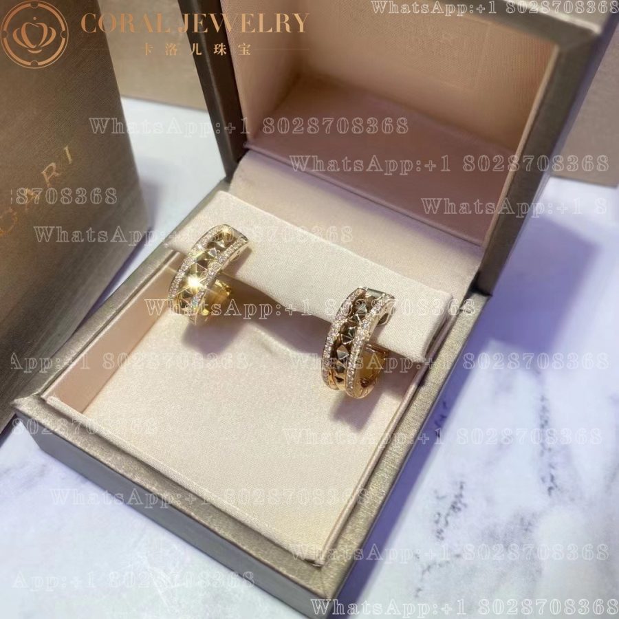 Bulgari B.zero1 Rock 18 kt yellow gold earrings with pavé diamonds Ref.: 357918