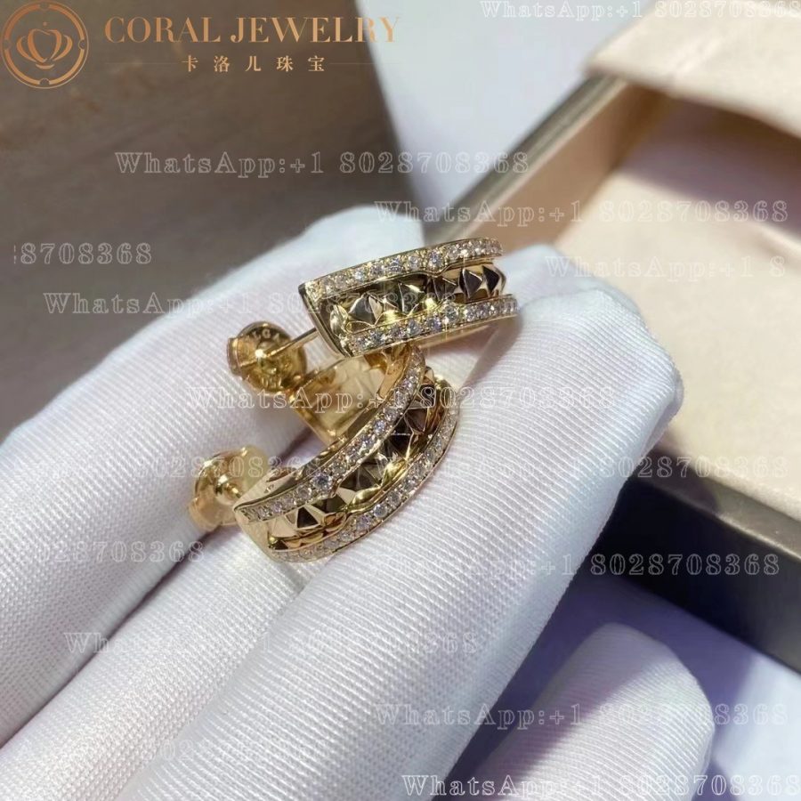 Bulgari B.zero1 Rock 18 kt yellow gold earrings with pavé diamonds Ref.: 357918