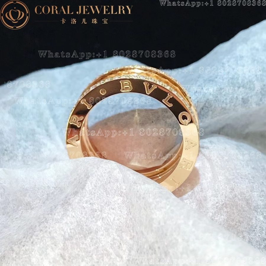 Bulgari B.zero1 Rock two-band ring in 18 kt yellow gold with pavé diamonds Ref.: 358021