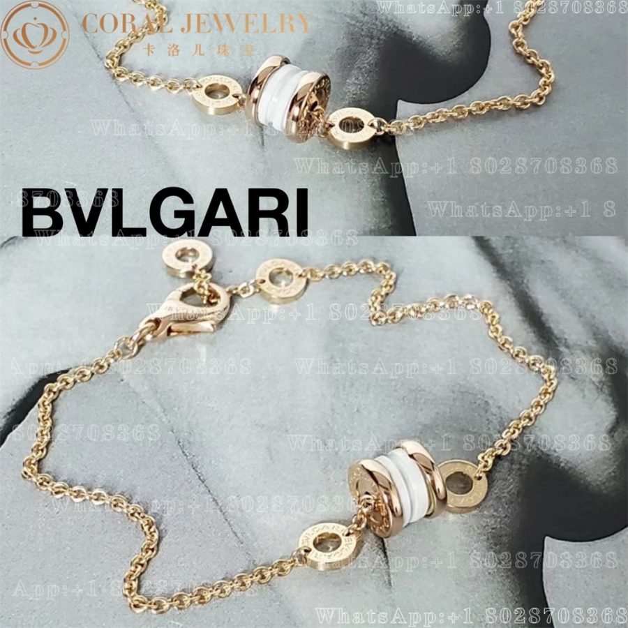 Bulgari B.zero1 soft bracelet in 18 kt rose gold and white ceramic Ref.: 358377