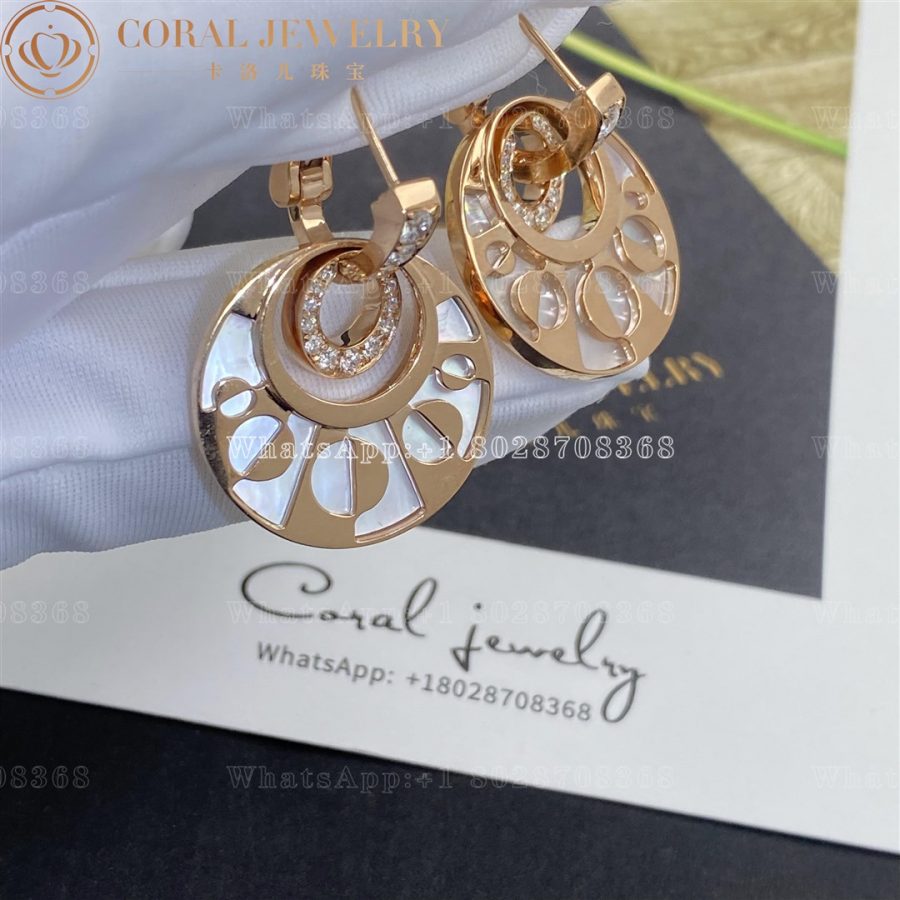 Bulgari 18k Rose Gold Diamond Intarsio Earrings 346302 OR855959