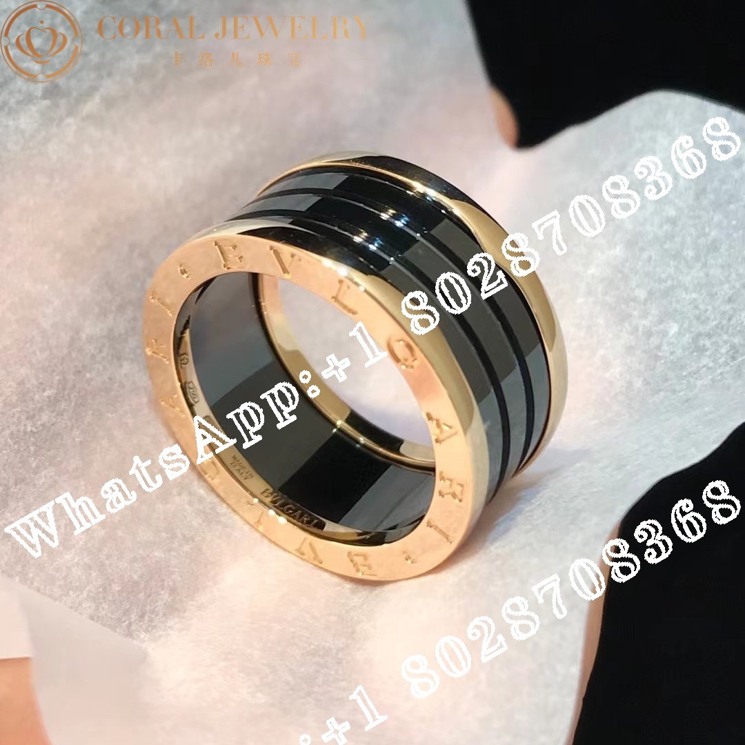 Bulgari B.zero1 four-band ring with 18 kt rose gold black ceramic Ref.: 345846