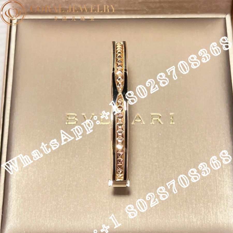 Bulgari B.zero1 Rock bracelet in 18 kt rose gold with black ceramic Ref.: 357573