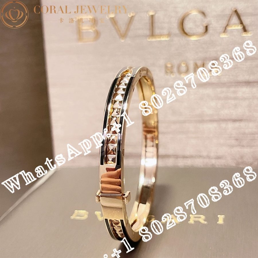 Bulgari B.zero1 Rock bracelet in 18 kt rose gold with black ceramic Ref.: 357573