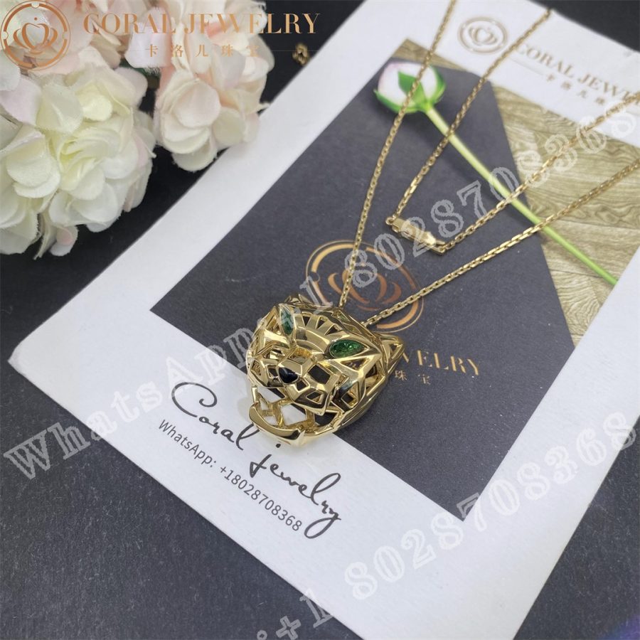 Cartier Panthere De Cartier Necklace Yellow Gold Tsavorite Garnets Onyx Ref N7424210 Coral (2)