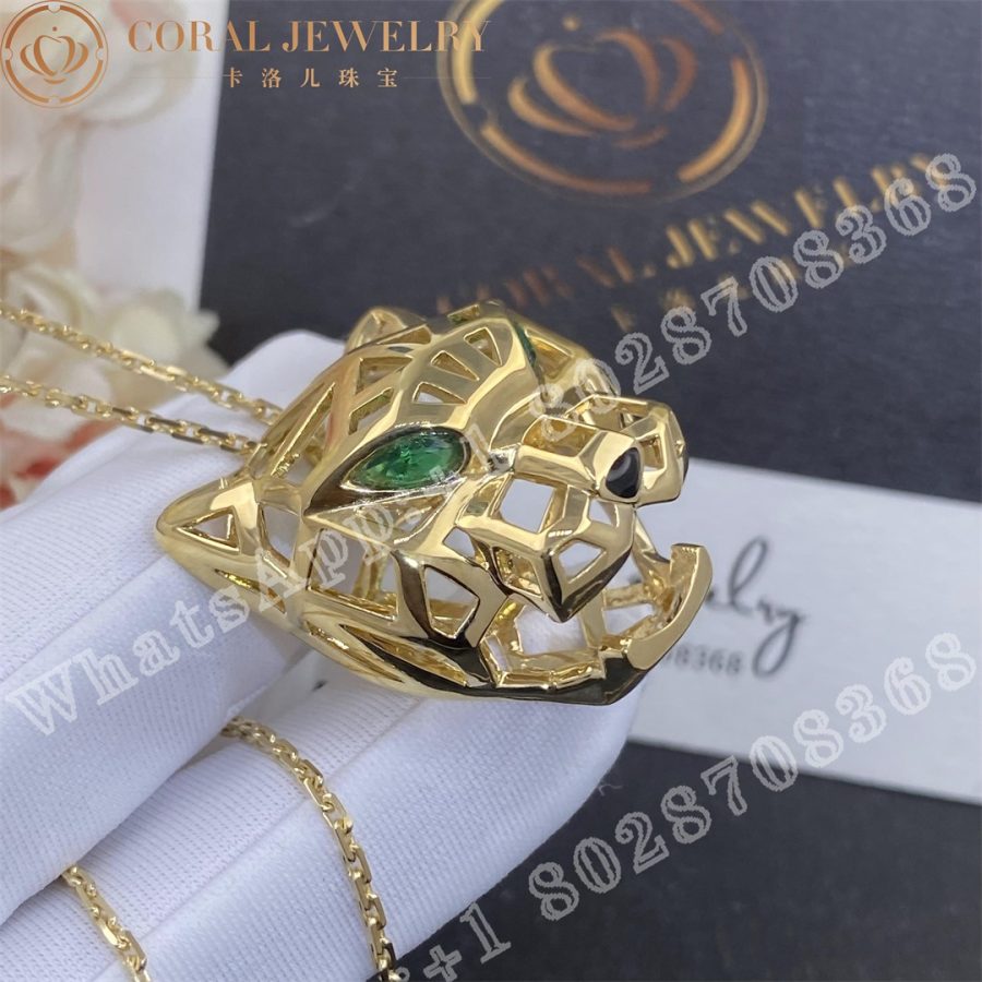 Cartier Panthere De Cartier Necklace Yellow Gold Tsavorite Garnets Onyx Ref N7424210 Coral (6)